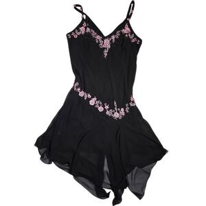 Y2K VINTAGE‎ fairycore embroidered floral dark whimsigoth formal slip dress 2X